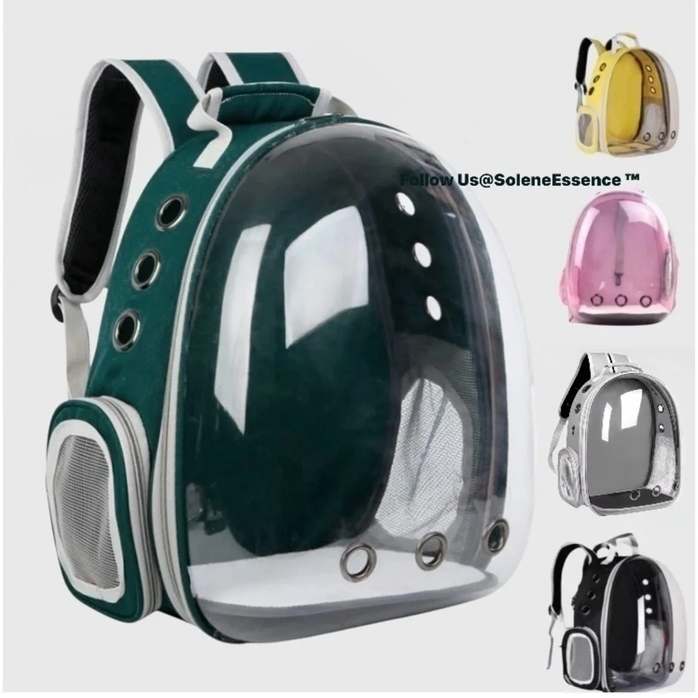 Green | New! Space Capsule Pet Carrier Backpack – For Small Cats & Dogs